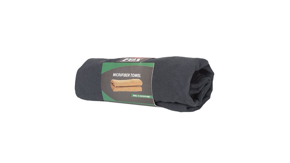 Fox Outdoor Microfiber Towel, Black, Small, 36-21