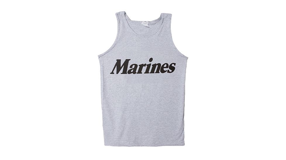 Fox Outdoor Military Branch Imprinted Tank Top, Marines - Heather Grey, 3XL, 64-69 XXXL