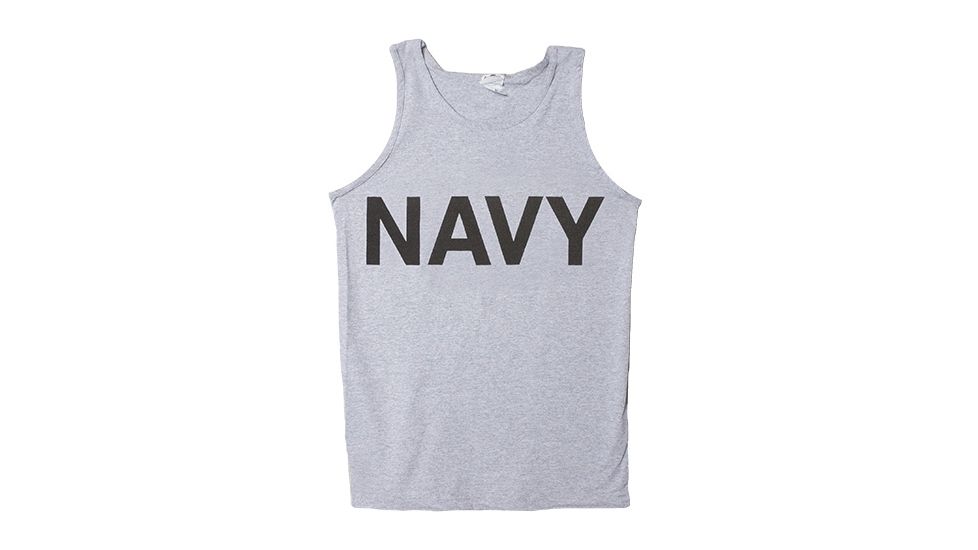 Fox Outdoor Military Branch Imprinted Tank Top, Navy - Heather Grey, 3XL, 64-70 XXXL