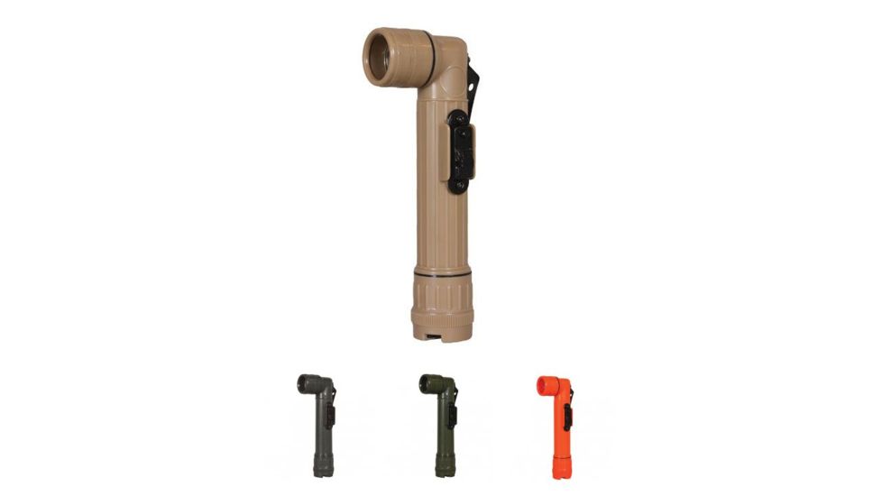 Fox Outdoor Mini Anglehead Flashlight, Desert Tan, Foliage Green, Olive Drab, Orange