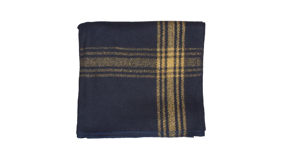 Fox Outdoor Mustard-Striped Navy Wool Blanket, ., 818-12