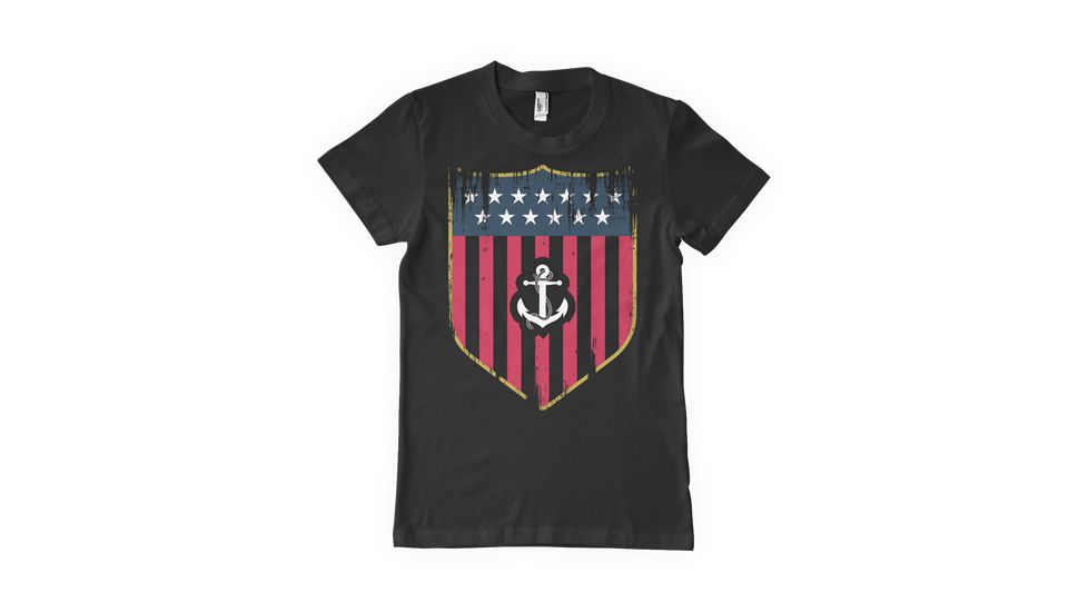 Fox Outdoor Navy One-Sided Imprinted T-Shirt, USA Shield Navy/Black, Large 63-4011 L
