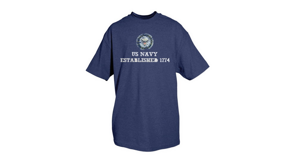 Fox Outdoor Navy One-Sided Imprinted T-Shirt, Navy Established Vintage / Navy, Small, 63-996 S