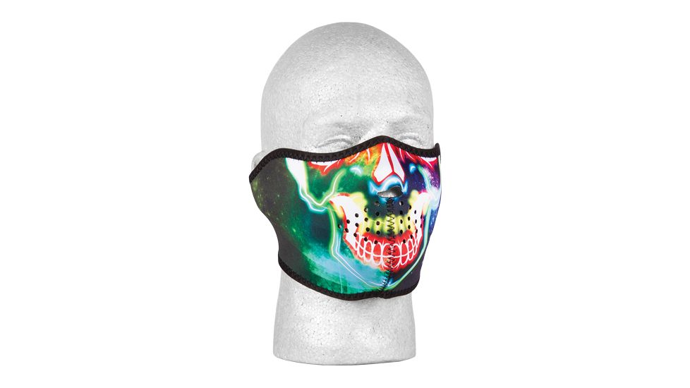 Fox Outdoor Neoprene Thermal Half Mask, Electric Skull 72-6602