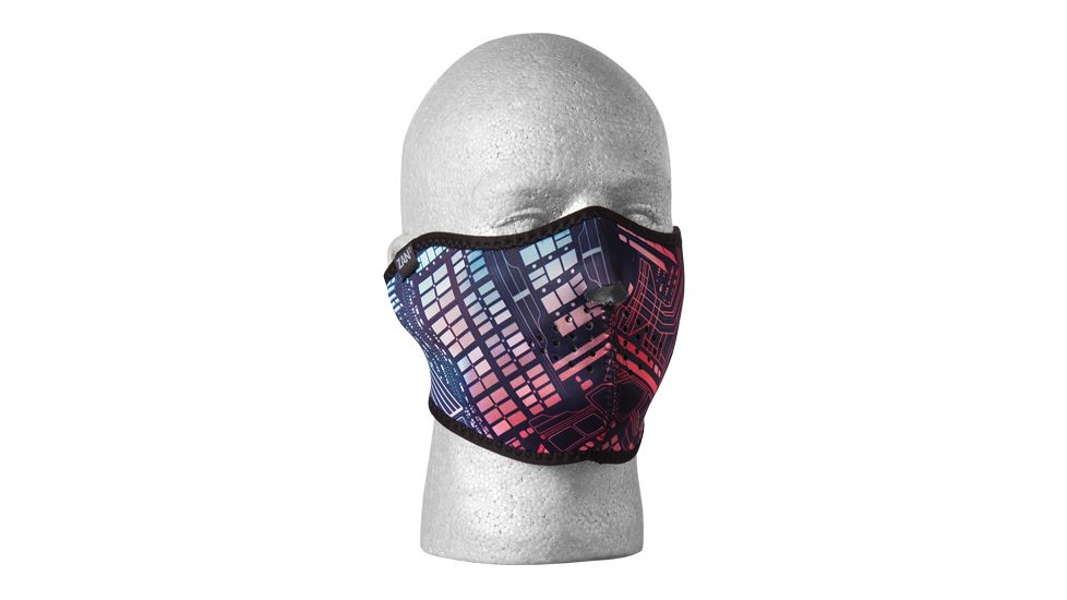 Fox Outdoor Neoprene Thermal Half Mask, Neon Circuit 72-6632
