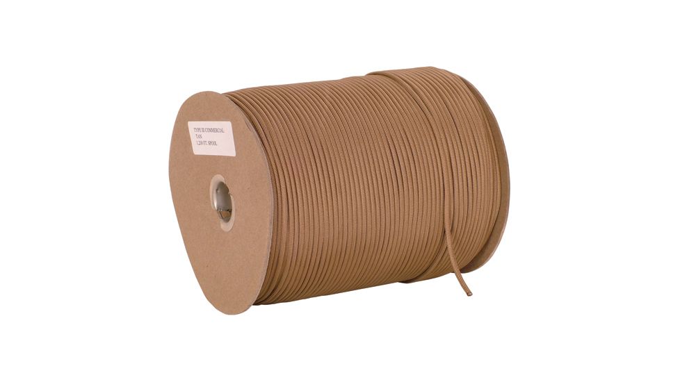 Fox Outdoor Nylon Type III Commercial Paracord, Desert Tan, 1200ft, 82-43