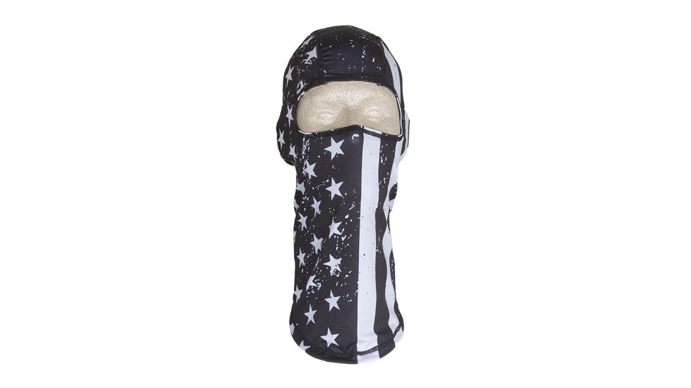Fox Outdoor Polyester Balaclava, Black and White Flag, 72-760