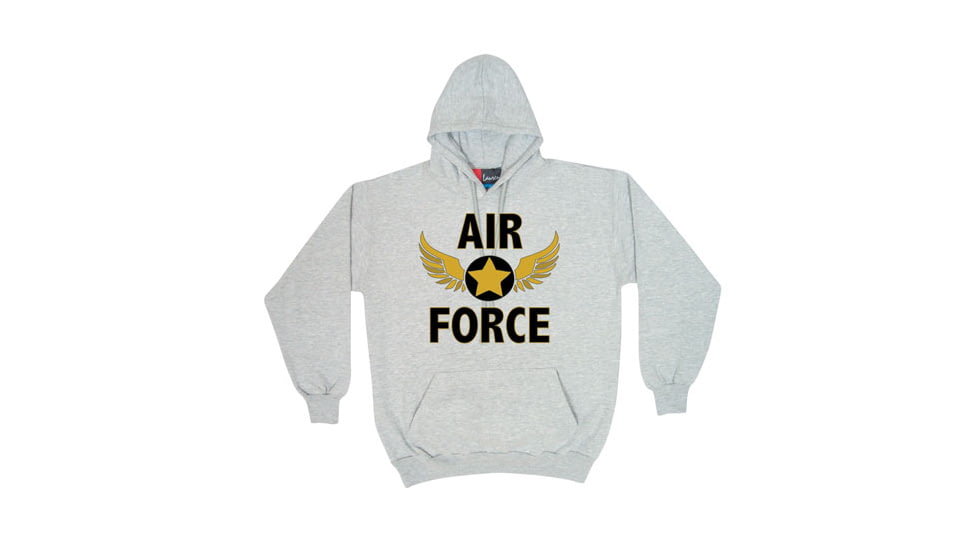 Fox Outdoor Pullover Hoodie Sweatshirt, Air Force Wings - Grey, Large, 64-8717 L