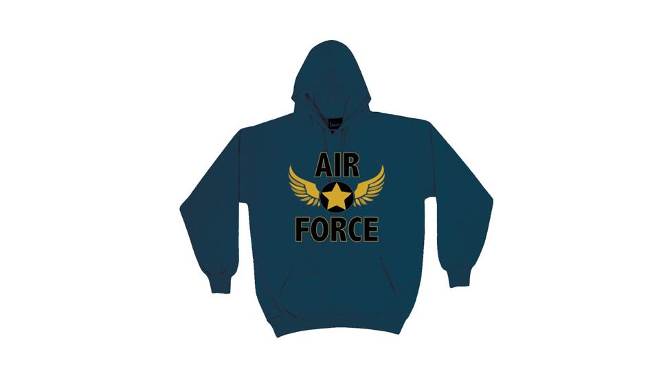 Fox Outdoor Pullover Hoodie Sweatshirt, Air Force Wings - Navy, Large, 64-8718 L
