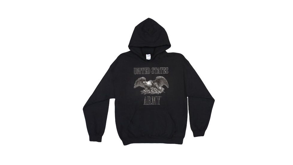 Fox Outdoor Pullover Hoodie Sweatshirt, Army Eagle - Black, Large, 64-8454 L