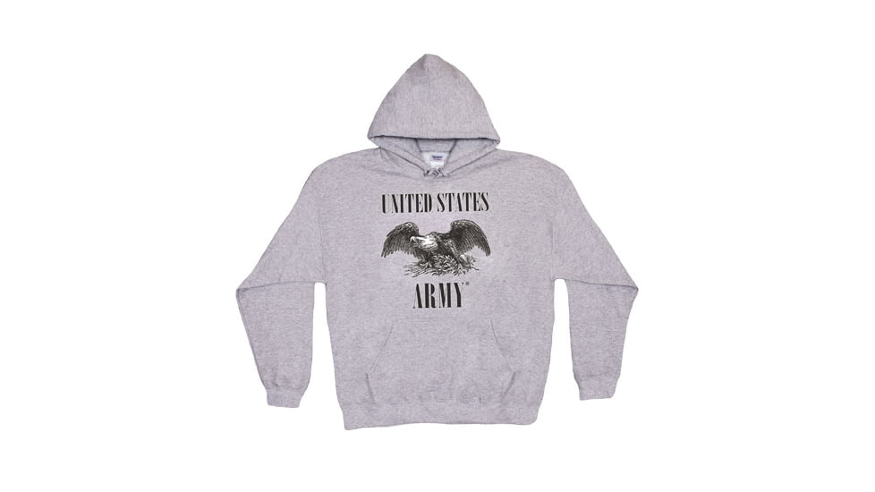 Fox Outdoor Pullover Hoodie Sweatshirt, Army Eagle - Grey, Large, 64-8451 L