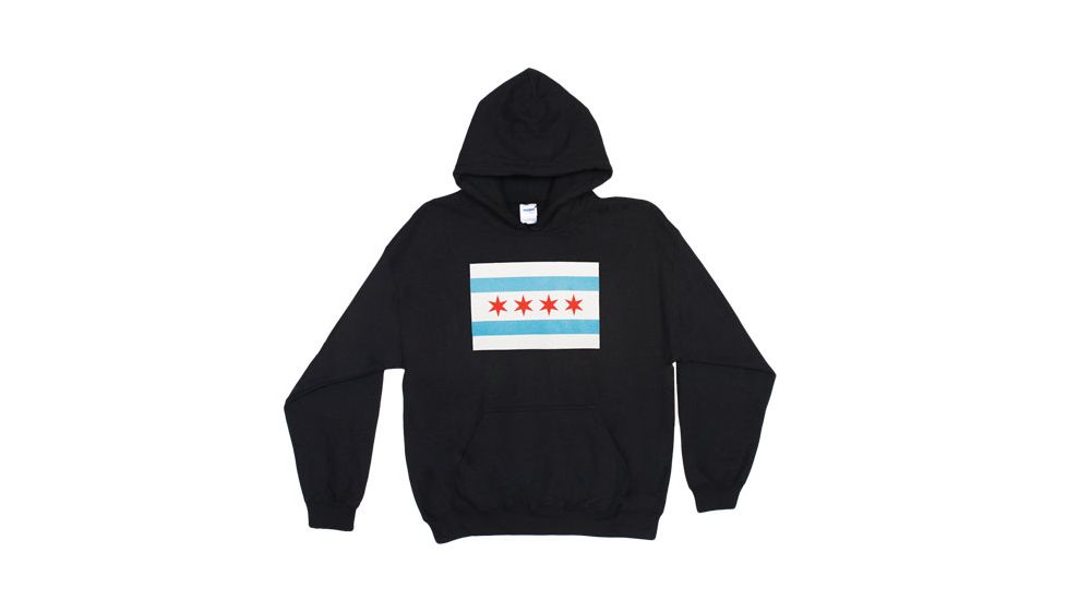 Fox Outdoor Pullover Hoodie Sweatshirt, Chicago Flag - Black, Small, 64-8501 S