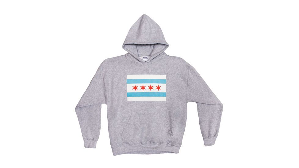 Fox Outdoor Pullover Hoodie Sweatshirt, Chicago Flag - Grey, Small, 64-8502 S
