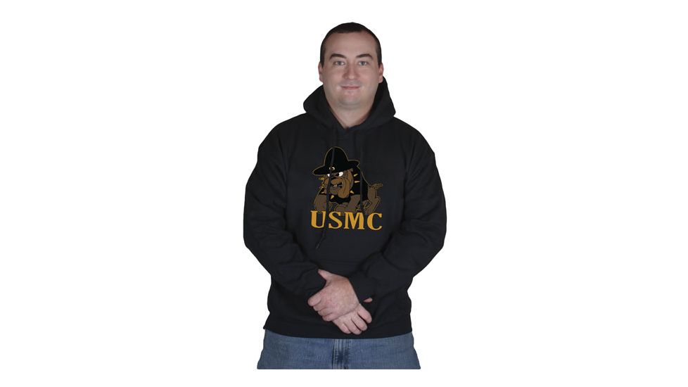 Fox Outdoor Pullover Hoodie Sweatshirt, Marines Bulldog - Black, 2XL, 64-8518 XXL