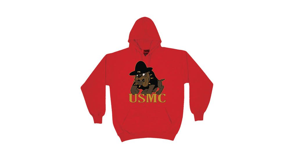 Fox Outdoor Pullover Hoodie Sweatshirt, Marines Bulldog - Red, Medium, 64-8519 M