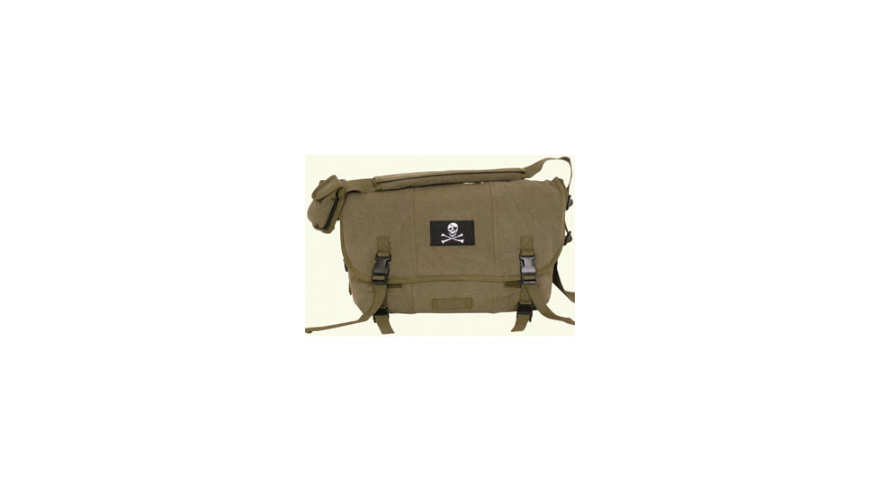Fox Outdoor Retro Courier Shoulder Bag, Olive Drab, Jolly Roger 099598430832