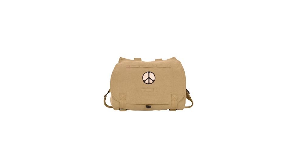 Fox Outdoor Retro Hungarian Shoulder Bag, Khaki, Peace Sign 099598430986