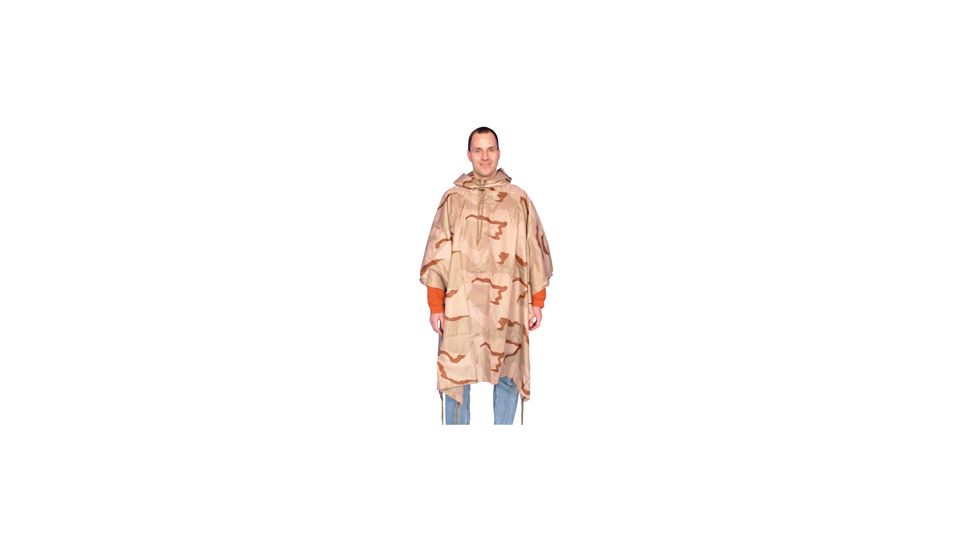 Fox Outdoor Ripstop Poncho, 3-Color Desert Camo 099598215545