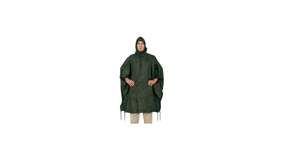 Fox Outdoor Ripstop Poncho, Olive Drab 099598215507