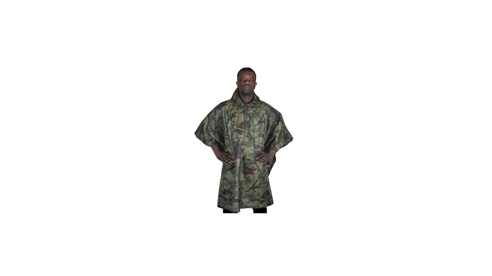 Fox Outdoor Ripstop Poncho, Woodland Camo 099598215552
