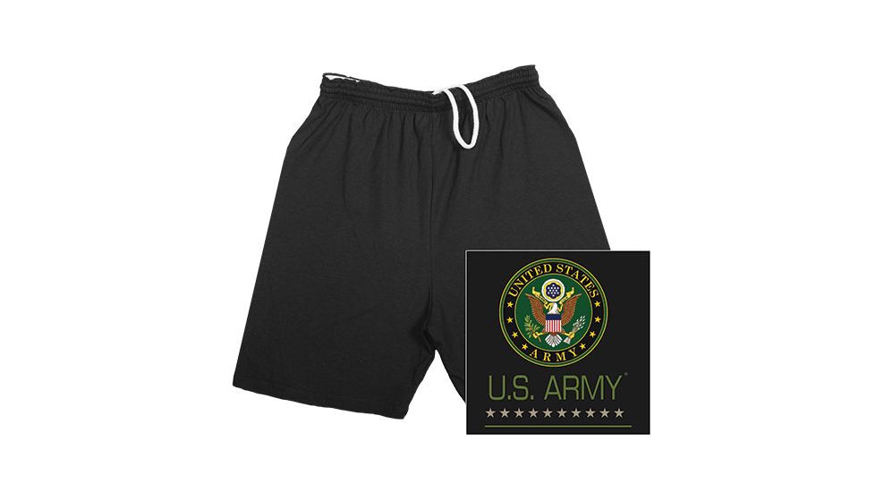 Fox Outdoor Running Shorts - Men's, Large, Regular Inseam, U.S. Army Logo / Black, 64-7990 L
