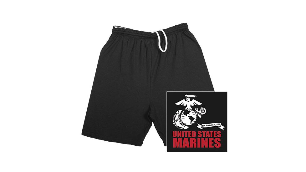 Fox Outdoor Running Shorts - Men's, Extra Large, Regular Inseam, Black/United States Marines, 64-7941 XL