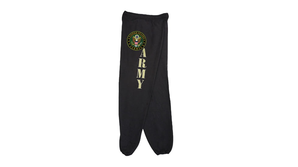 Fox Outdoor Sweatpants, Army Logo - Black, Large, 64-753 L
