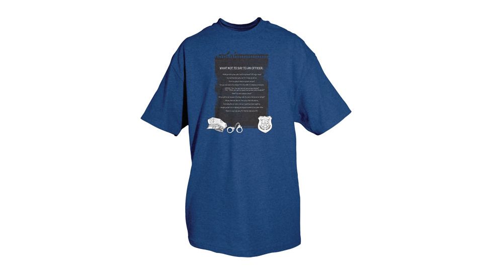 Fox Outdoor Themed One-Sided Imprinted T-Shirts, Forbidden, Statements &amp; Questions / Navy, Large, 64-466 L