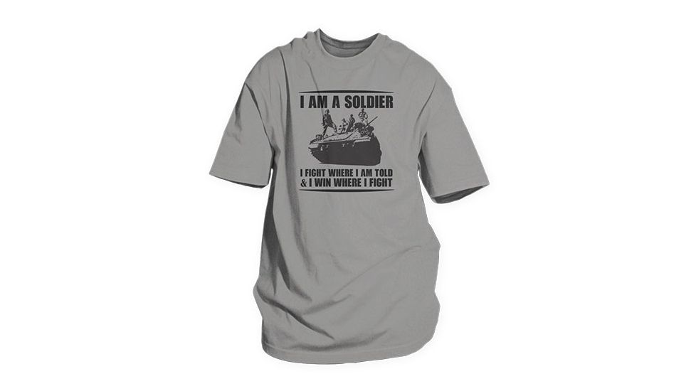 Fox Outdoor Themed One-Sided Imprinted T-Shirts, I Am a Soldier / Grey, Large, 63-464 L