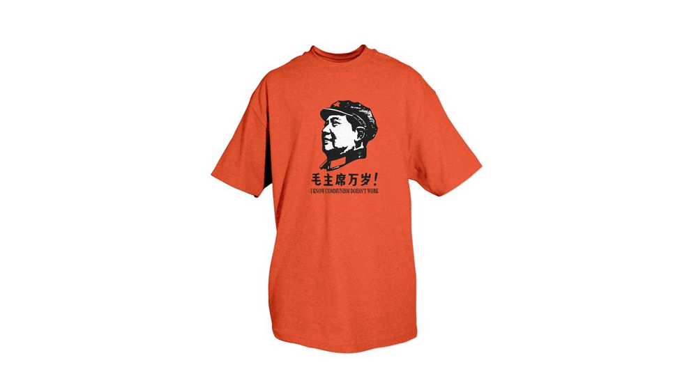 Fox Outdoor Themed One-Sided Imprinted T-Shirts, Mao Tse Tung / Red, Large, 64-549 L