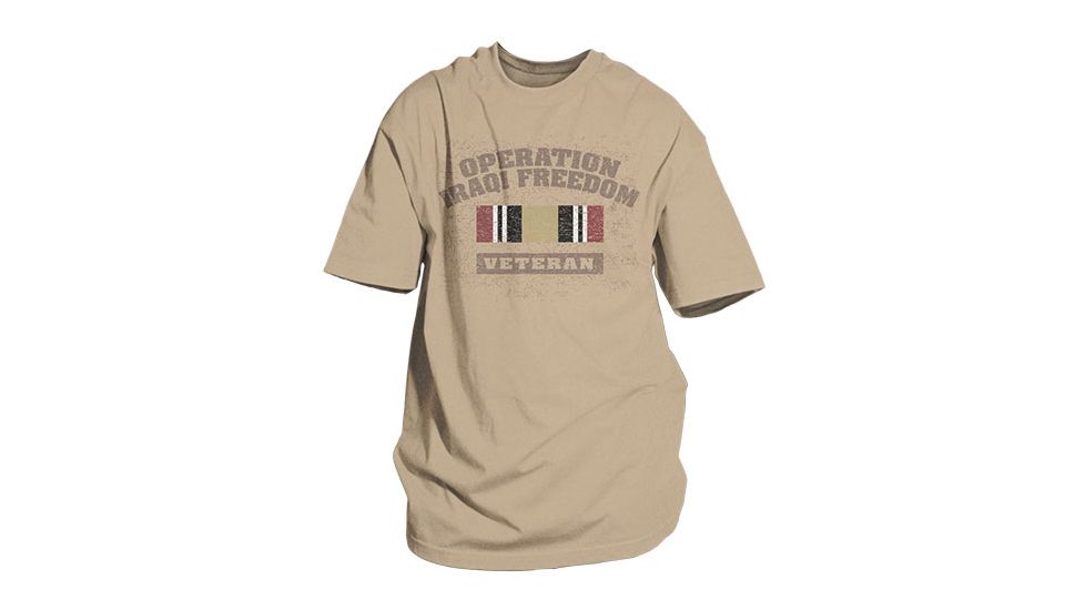 Fox Outdoor Themed One-Sided Imprinted T-Shirts, Op. Iraqi Freedom / Sand, Large, 64-468 L