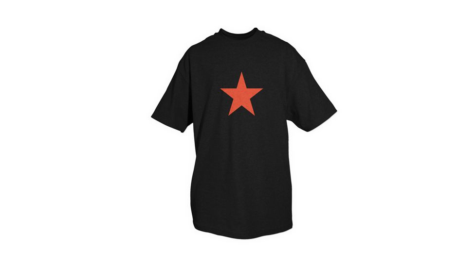 Fox Outdoor Themed One-Sided Imprinted T-Shirts, Red Star / Black, Small, 64-5461 S