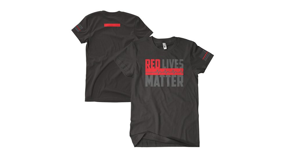 Fox Outdoor Two-Sided Imprinted T-Shirt, Red Lives Matter / Black, Large 63-4803 L