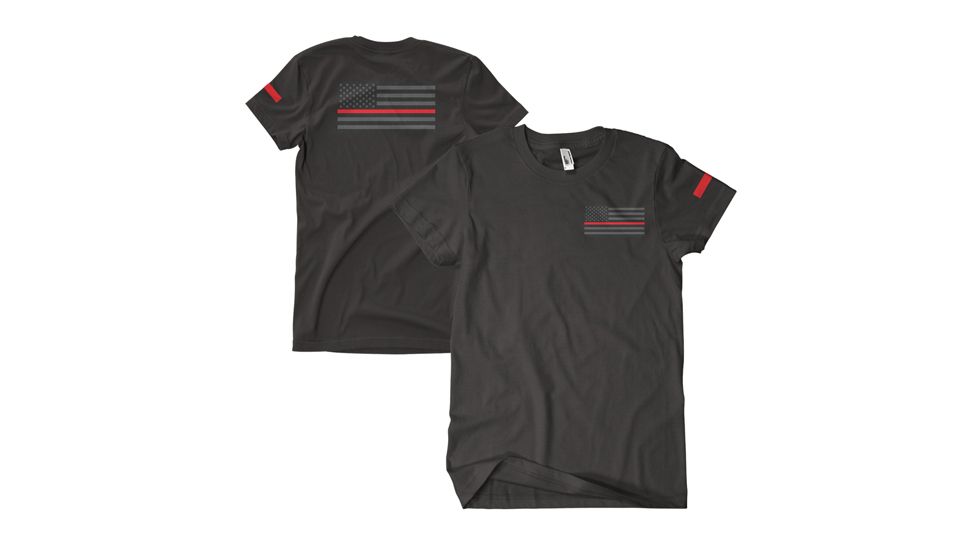 Fox Outdoor Two-Sided Imprinted T-Shirt, USA Flag/Thin Red Line / Black, 3XL 63-483 XXXL