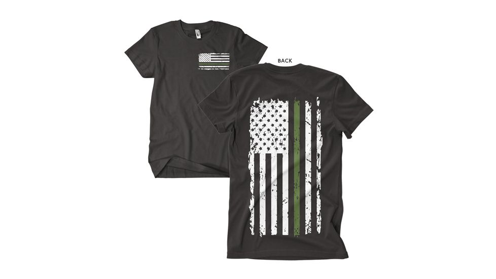 Fox Outdoor Two-Sided Imprinted T-Shirt, Vintage Green Line / Black, Large 63-4841 L