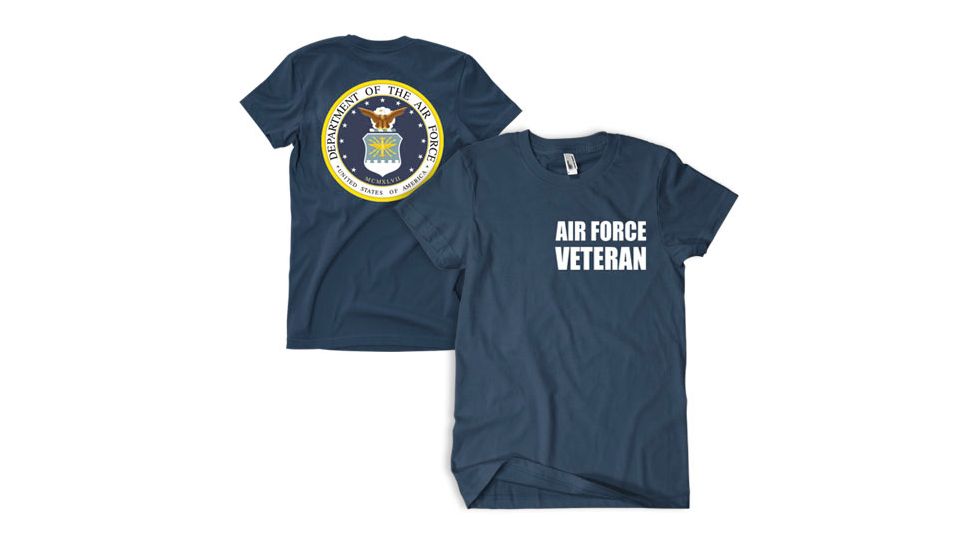 Fox Outdoor Two-Sided Imprinted T-Shirt, Air Force Veteran / Navy, Medium, 63-4853 M