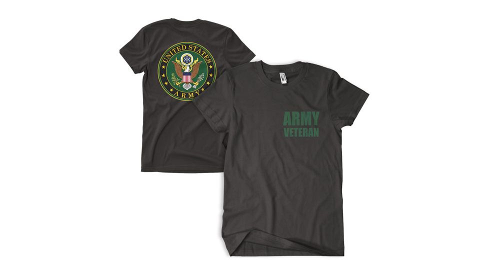 Fox Outdoor Two-Sided Imprinted T-Shirt, Army Veteran / Black, Large, 63-4850 L