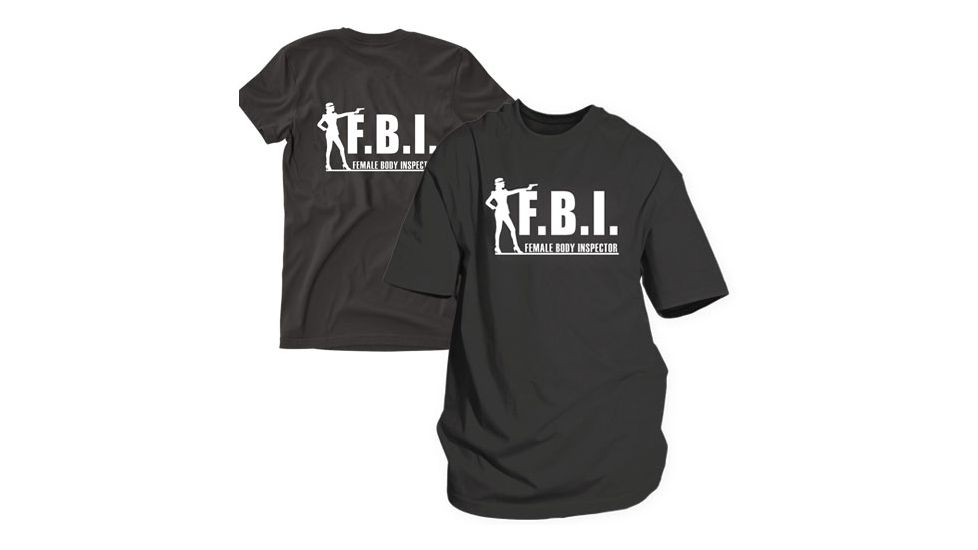 Fox Outdoor Two-Sided Imprinted T-Shirt, FBI / Black, Large, 63-861 L