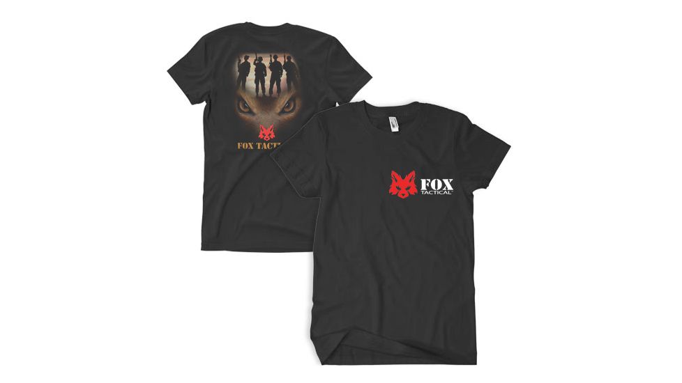 Fox Outdoor Two-Sided Imprinted T-Shirt, Fox Tactical Black - Color Imprint, Large, 63-49 L
