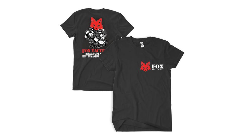 Fox Outdoor Two-Sided Imprinted T-Shirt, Fox Tactical Soldier - Black, Large, 63-491 L