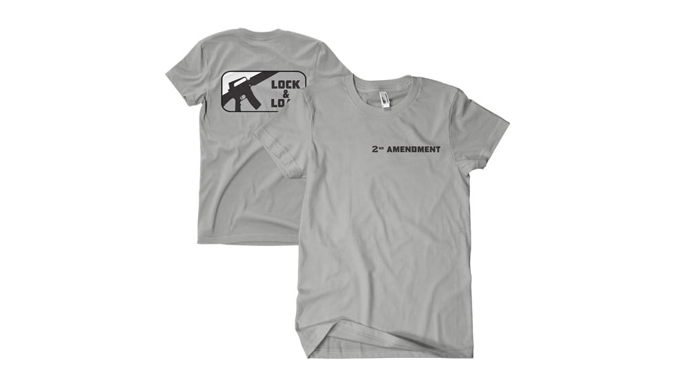 Fox Outdoor Two-Sided Imprinted T-Shirt, Lock &amp; Load / Heather Grey, Large, 63-610 L