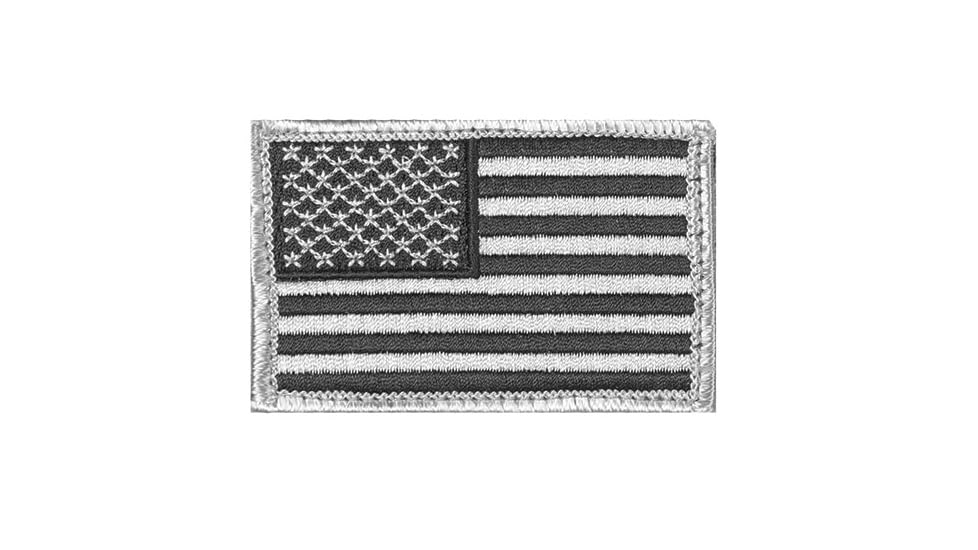 Fox Outdoor USA Flag Patch, Silver Grey/Black - Left Face, 84P-889