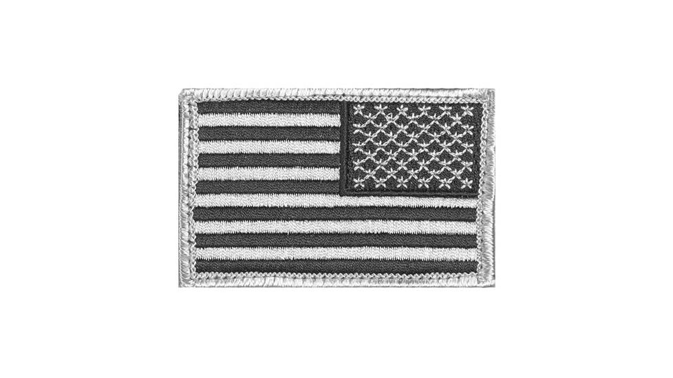 Fox Outdoor USA Flag Patch, Silver Grey/Black Right Face, 84P-879