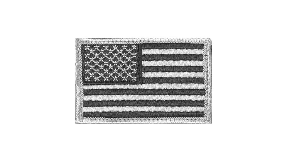 Fox Outdoor USA Flag Patch, Silver Grey/Black - Left Face 099598848897
