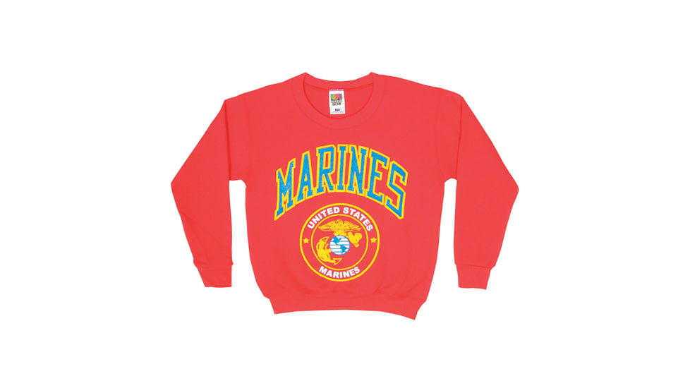Fox Outdoor Youths Sweatshirt, Marines w/Logo - Red, Small, 64-653 S