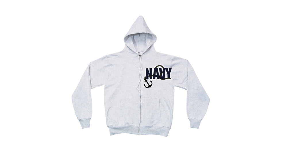 Fox Outdoor Zip Front Hooded Sweatshirt, Navy Anchor - Grey, Extra Large, 64-867 XL
