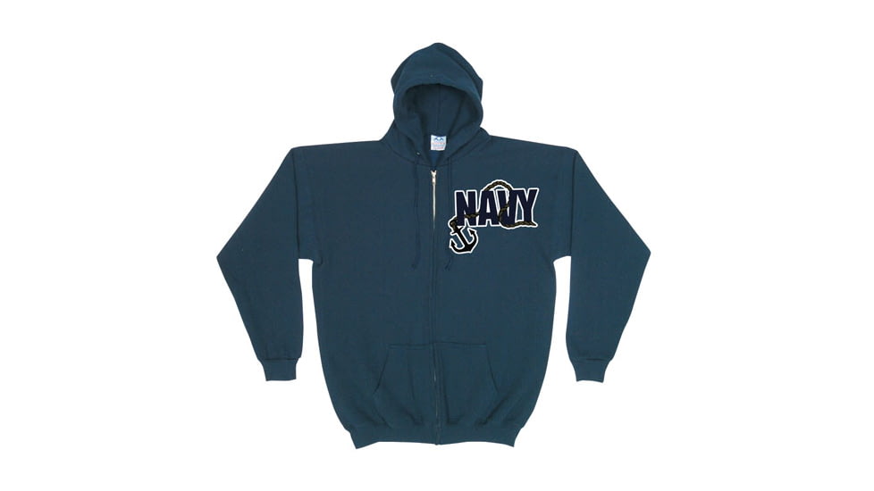 Fox Outdoor Zip Front Hooded Sweatshirt, Navy Anchor - Navy, Extra Large, 64-869 XL