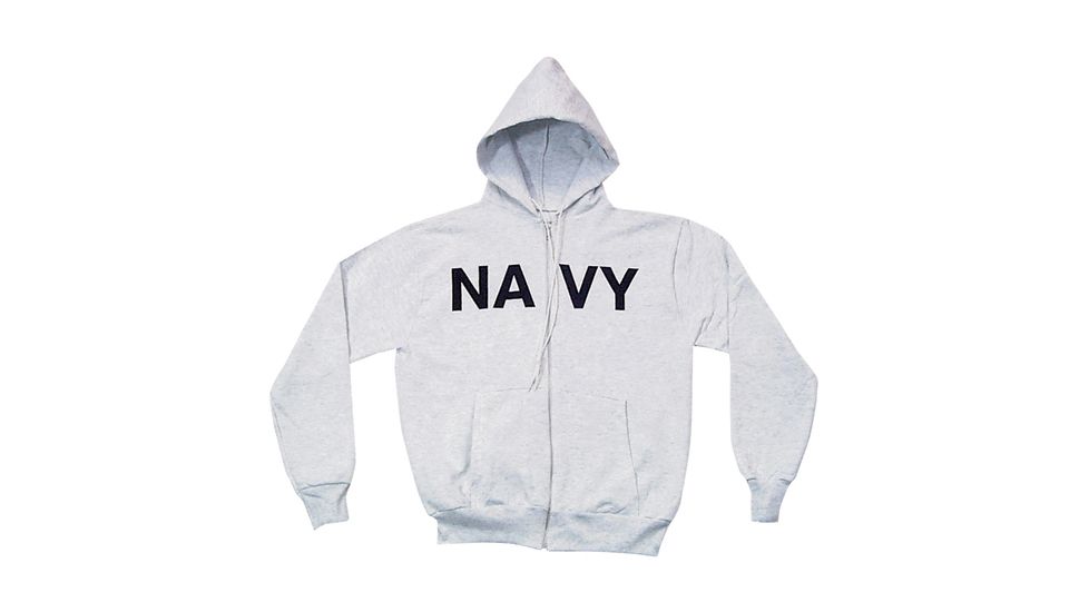 Fox Outdoor Zip Front Hooded Sweatshirt, Navy - Grey, 3XL, 64-86 3XL