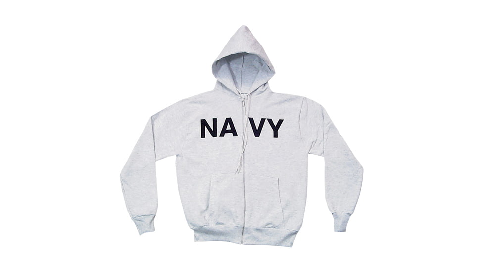 Fox Outdoor Zip Front Hooded Sweatshirt, Navy - Grey, Large, 64-86 L