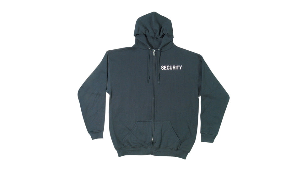 Fox Outdoor Zip Front Hooded Sweatshirt, Security - Black, Small, 64-89 S